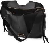 Monnari dámská taška pytel shopper volná kabelka 2v1 + crossbody - černá - 3