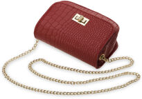 Elegantní dámský kufřík s ražením a řetízkem černá - 3