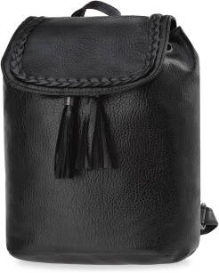 Lehký dámský batůžek na šňůrky batoh v retro stylu - černý
