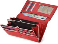 Klasická prostorná dámská peněženka Cavaldi velká elegantní peněženka na klip - červená - 4