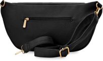 Velká dámská ledvinka prostorná elegantní klasická crossbody - černá - 5