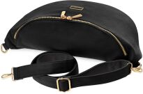 Velká dámská ledvinka prostorná elegantní klasická crossbody - černá - 4