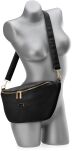 Velká dámská ledvinka prostorná elegantní klasická crossbody - černá - 3