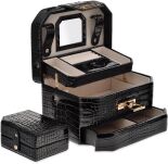 Velká elegantní šperkovnice Monnari kosmetická skříňka organizér - černá. - 2