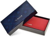 Klasická velká dámská peněženka Cavaldi prostorná harmonika se zipem - červená - 3