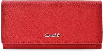 Klasická velká dámská peněženka Cavaldi prostorná harmonika se zipem - červená