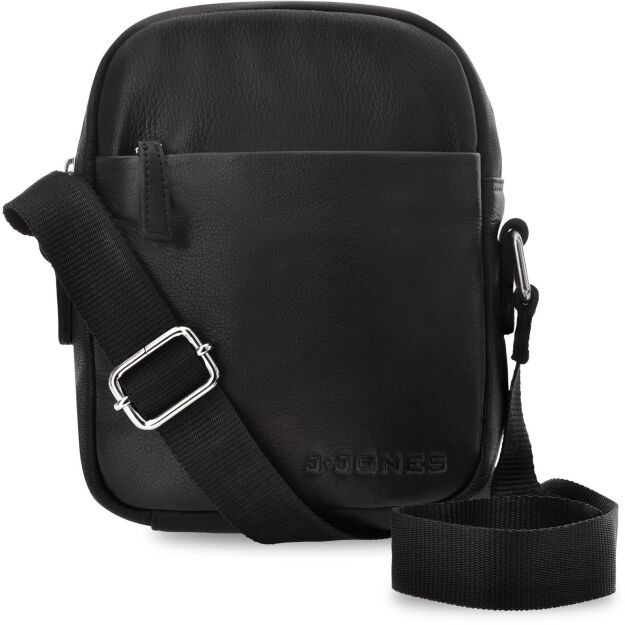 Pánská kožená taška přes rameno klasická pošťácká taška - černá