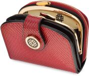 Monnari malá kožená dámská peněženka trojdílná peněženka - červená - 5