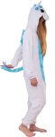 Pyžamo kigurumi jednodílný kostým s kapucí – bílo-modrý pegas  - 2