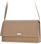 Elegantní dámská spojovací taška přes rameno s polstrovaným semišovým dnem - béžová - 2