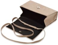 Elegantní dámská spojovací taška přes rameno s polstrovaným semišovým dnem - béžová - 3