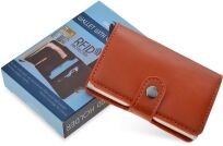 Pouzdro na vizitky dokumenty občanka peníze bankovka RFID protected - hnědé - 3