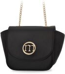 MONNARI elegantní malá dámská kabelka klasická pevná kabelka s řetízkem a koženým vzorem s vyraženým logem - černá - 2