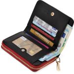 Monnari malá peněženka s koženým vzorem na zip, lakovaná peněženka - burgundová - 2