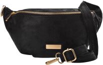 Elegantní dámská ledvinka kabelka semišová klasická crossbody – černá - 5