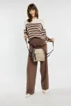 Monnari batoh s vzorovanými popruhy dámský městský mini kožený elegantní batůžek casual - béžový - 6