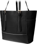 Prostorná dámská shopper kabelka elegantní taška na zip – černá - 3