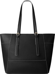 Prostorná dámská shopper kabelka elegantní taška na zip – černá