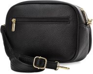 Pošťácká taška 2v1 malá a velká kožená na rameno s kapsami a popruhem - černá - 3