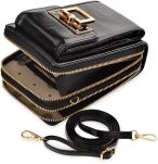 Dámská kabelka na mobil Monnari 2 komory 2v1 crossbody peněženka pouzdro lakovaná - Černá - 2