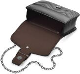 Elegantní pikovaná dámská kabelka na řetízku pikovaná kabelka listonoška kufřík s originálním zapínáním na sponu - černá - 4