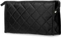 Prostorná prošívaná kosmetická taška organizér na kosmetiku do kabelky - černá - 2