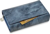 Pojemná dámská peněženka jennifer jones velká peněženka na zip měkká mramorová kůže - 4