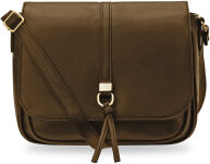 Klasická dámská crossbody kabelka s klopou a kapsami přes rameno – hnědá - 5