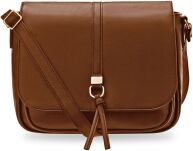 Klasická dámská crossbody kabelka s klopou a kapsami přes rameno – hnědá - 7