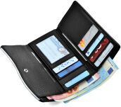 Lakovaná dámská peněženka kožená na patent - černá - 4