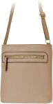 Elegantní dámská crossbody pošťácká kabelka s kapsami, klasická malá přes rameno - béžová - 5