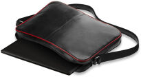 Aktovka brašna batoh na notebook ideální do školy ke studiu přírodní kůže černá - červená - 5