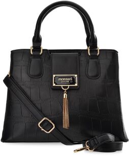 Monnari dvoukomorová dámská kabelka tvrdý velký kufřík s imitací kůže - černá