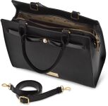 Monnari elegantní dámská kabelka pevný velký kufřík klasická taška - černá - 4