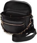 Dámská kabelka 2v1 crossbody ledvinka z ekologické kůže módní a funkční - černá - 3