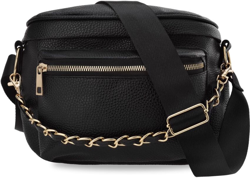 Dámská kabelka 2v1 crossbody ledvinka z ekologické kůže módní a funkční - černá