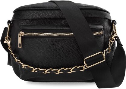 Dámská kabelka 2v1 crossbody ledvinka z ekologické kůže módní a funkční - černá