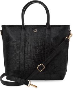 Monnari klasická dámská kabelka aktovka shopper kůže croco - černá