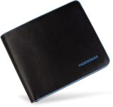 Pánská peněženka pouzdro na karty dokumenty tenké bankovky - černé s modrou - 2