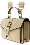 Elegantní kufřík tuhá dámská kabelka klasická kurýrní taška s klopou - béžová - 2