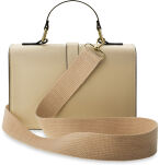 Elegantní kufřík tuhá dámská kabelka klasická kurýrní taška s klopou - béžová - 3