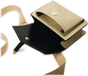 Elegantní kufřík tuhá dámská kabelka klasická kurýrní taška s klopou - béžová - 4