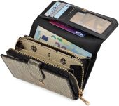 Dámská peněženka s klopou Monnari peněženka na zip a druk lakovaný exkluzivní - černá se zlatou - 3