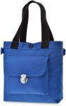 Látková plátěná taška eko městská crossbody kabelka MODRÁ - 2
