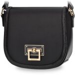 Monnari kabelka pošťáci podkova malá taška s klopou a páskem - černá - 4