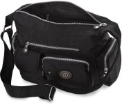 Bag Street sportovní dámská taška prostorná kabelka přes rameno s kapsami - černá - 3