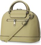 Vkusný zpevněný kufřík handbag + přívěsek bambule khaki - 3