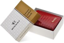 Lakovaný elegantní dámský peněženka Rovicky malá kožená peněženka RFID - červená - 4