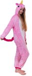 Pyžamo kigurumi jednodílný kostým s kapucí – růžový jednorožec  - 2