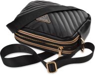 Taška Monnari prošívaná dámská crossbody na rameno s nastavitelným popruhem - černá - 4